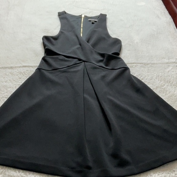 Express Black and Gold Pleated Wrap Cocktail Dress - Picture 1 of 8